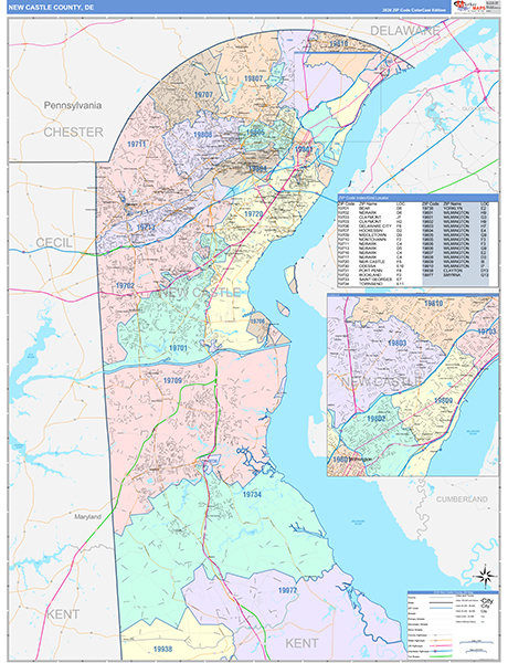 New Castle County, DE Wall Map